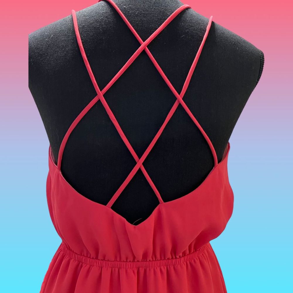 HOT PINK STRAPPY MINI DRESS